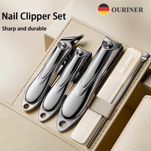 Immagine di Set Manicure Naturale Completo da 5 Pezzi – Kit Professionale per la Cura delle Unghie con Strumenti in Acciaio Inox, Ideale per Uomini e Donne