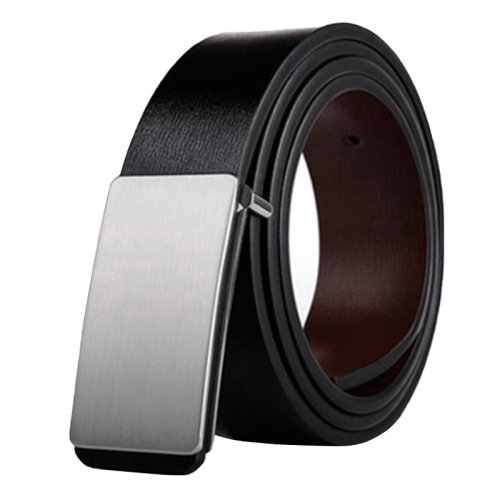 Bild von Heißer Verkauf männer Gürtel Glatte Schnalle PU Leder Hohe Qualität männer Gürtel Casual Business Jeans Schwarz Bund 3,3 cm ceinture