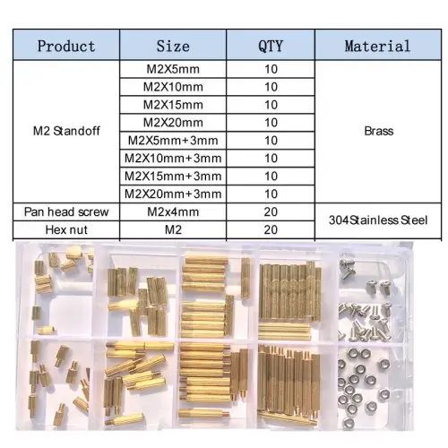 Image de Kit Vis et Écrous Laiton - 240 Pièces pour PCB