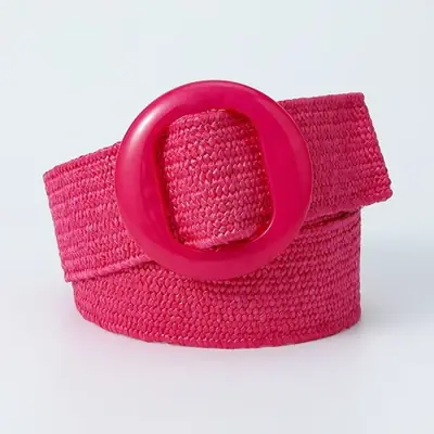 Image de Ceinture Tressée Vintage Femme - Vert Noir Jaune