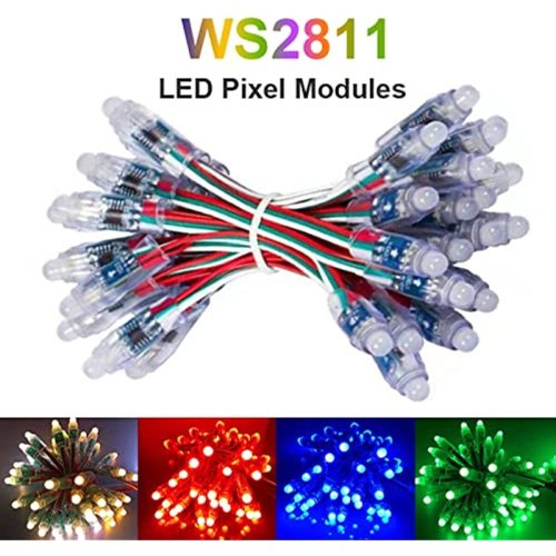 Bild von 50 Stück WS2811 RGB LED Pixel Module – Vollfarbig, Digital Adressierbar, IP68 Wasserdicht, 12 mm, 5V/12V für Traumhafte Beleuchtungseffekte