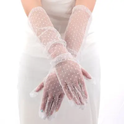 Image de Gants Dentelle Noirs Longs - Élégance & Protection Solaire