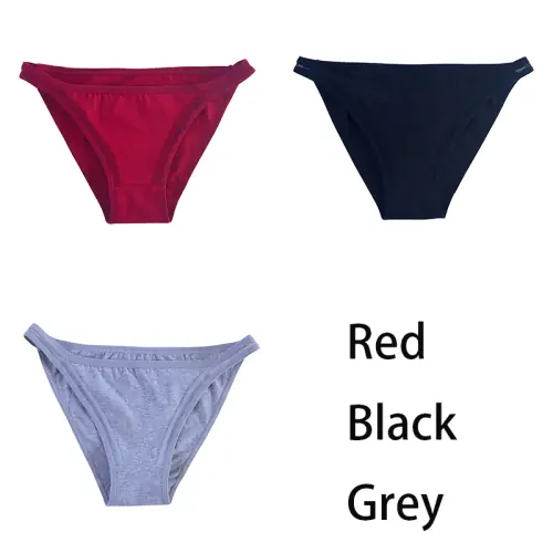 Image de Ensemble 3 pièces culottes femme en coton doux