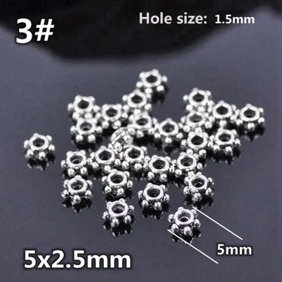 Image de 50 Perles Intercalaires Argent Tibétain pour Bijoux DIY
