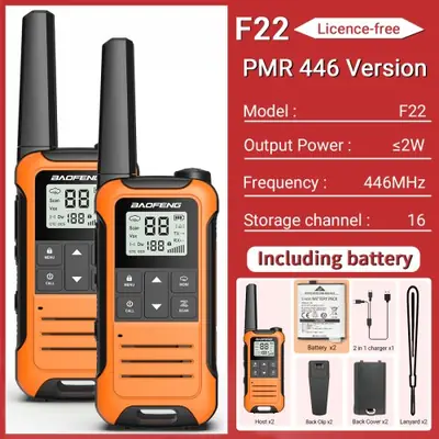 Image de Talkie-Walkie Baofeng F22 PMR446 - Sans Licence, Longue Portée