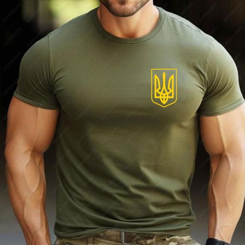 Immagine di Maglietta Ucraina con Tridente - Stile Patriottico