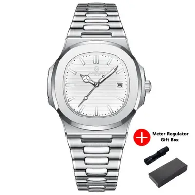 Image de Montre militaire homme étanche acier inoxydable, date et jour lumineuse