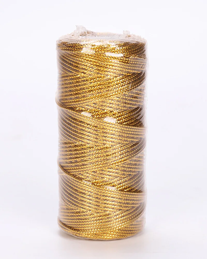 Afbeelding van 1.5Mm 100M Goud Zilver Macrame Koord Touw String Voor Naaien Diy Touw 100M Macrame Touw Voor Naaien En Draad Touw