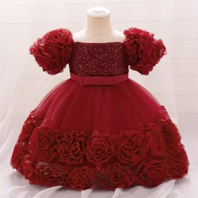 Image de Robe Fleurie Pailletée pour Petite Fille