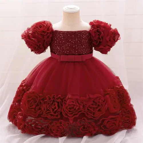 Image de Robe Fleurie Pailletée pour Petite Fille