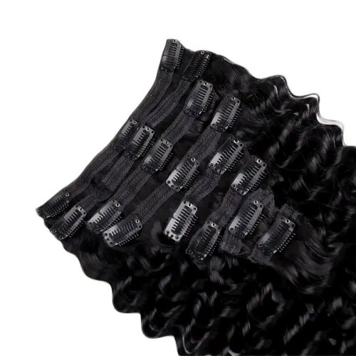 Immagine di Estensioni Capelli Clip-On Brasiliane Onda Profonda