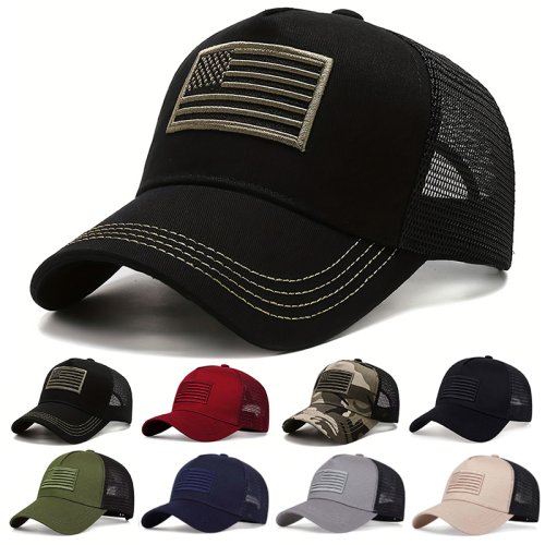 Imagen de Gorra de Béisbol con Bandera de EE.UU. Transpirable y Táctica para Hombre y Mujer, Gorra de Verano Unisex Ideal para Deportes al Aire Libre y Estilo Urbano