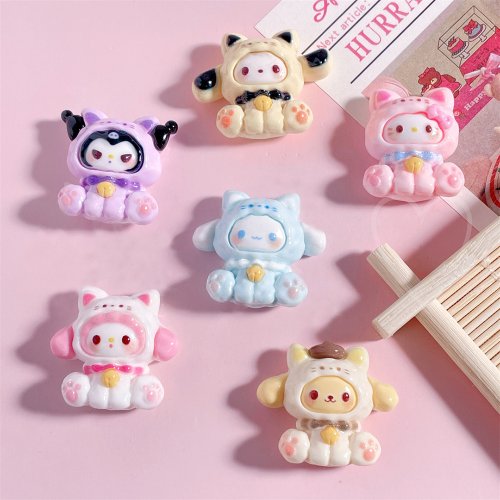 Bild von 10 stücke Cartoon Fliege Glocke Sanrio Tier Schmuck Handgemachte DIY Zubehör Telefon Fall Haar Clip Schlüsselbund Material