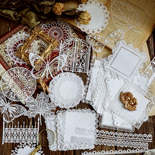Bild von Natürliche Spitzenausschnitte – 10 Stück kreative DIY-Dekorationsmaterialien für Scrapbooking, Collagen, Junk Journal und Briefpapier