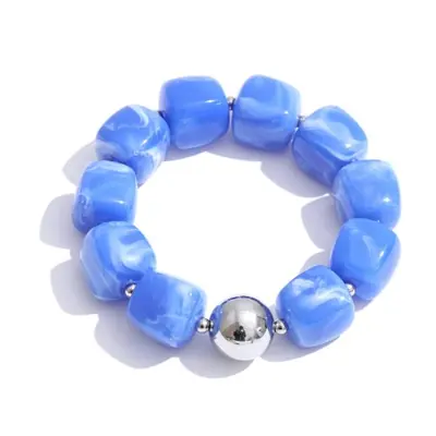 Image de Collier & Bracelet Acrylique Carré - Vert Kaki, Rose, Ambre