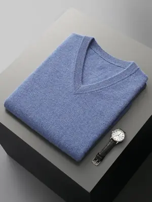 Image de Gilet en Laine Mérinos Homme - Col V Doux et Chaud