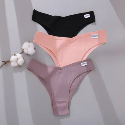 Image de Culottes Brésiliennes Femme en Coton Doux - Lot de 3/5 Pièces