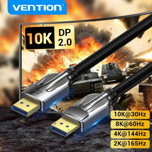 Imagen de Cable DisplayPort 2.0 de Alta Velocidad 40 Gbps para Monitor 8K 60Hz y 4K 165Hz con Soporte HDR, HDCP 2.2 y Audio Integrado
