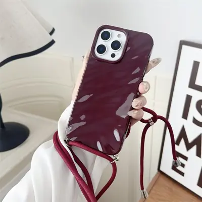 Image de Coque Silicone avec Bandoulière Ondulée Brillante