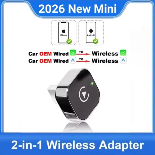 Neuer 2-in-1 Wireless CarPlay Adapter mit Kabel und Android Auto Dongle – Hochwertige Smart Box mit 5 GHz WiFi und USB-C für moderne Fahrzeuge