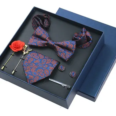 Image de Coffret Accessoires Mariage Homme Bleu - 8 Pièces