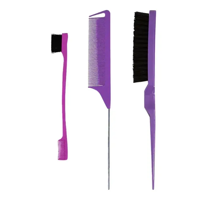Image de Kit de Coiffure Pro 10 Pièces - Peignes & Brosses pour Tresses et Styles