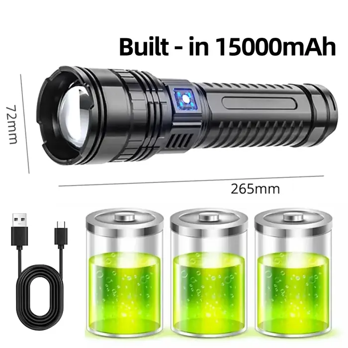 Image de Torche LED Ultra Puissante 1500W - Lumière de Secours 5km