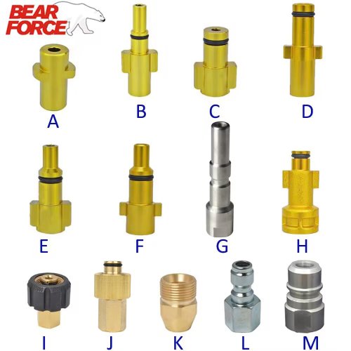 Imagen de Adaptador de Bayoneta para Lanza de Lavadora a Presión con Conector de Espuma y Boquilla para Karcher - Accesorio Universal para Limpieza de Coches