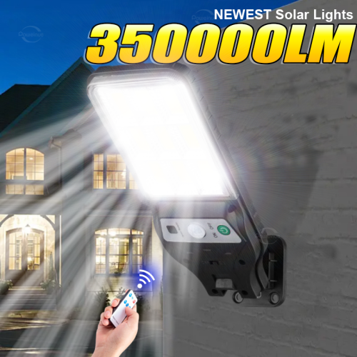 Imagen de Lámpara Solar Exterior con Sensor de Movimiento y 350.000 Lúmenes para Jardín, Patio y Paredes – Iluminación Solar de Alta Potencia