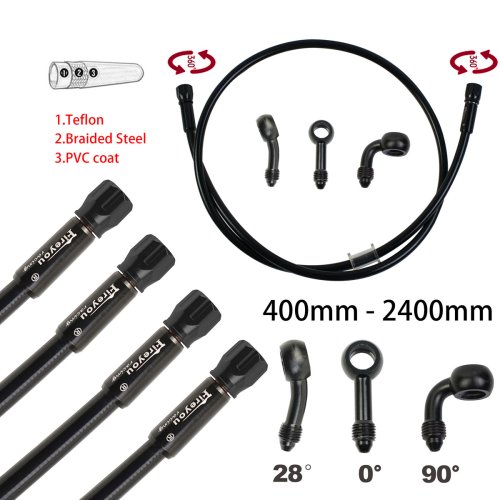 Immagine di AN3 Tubo freno intrecciato Moto Tubo frizione idraulica Cilindro principale Olio freno DOT Tubo Racing Motocross Dirt Pit Bike ATV