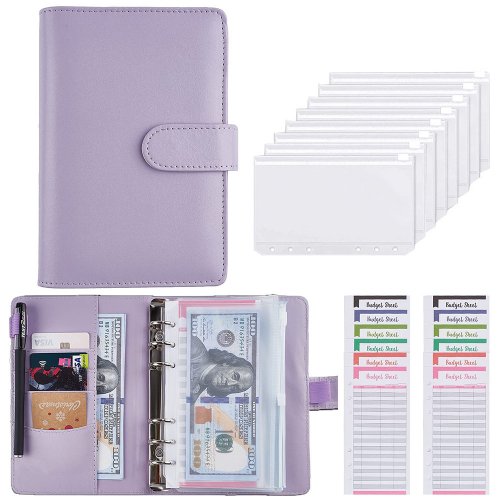 Bild von Budget-Organizer A6 – Leder-Notizbuch mit Geldumschlägen & Sparplaner