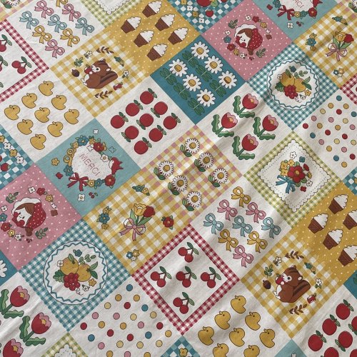 Afbeelding van Katoen Poplin Stof met Puzzelrooster – Ideaal voor Kinderkleding