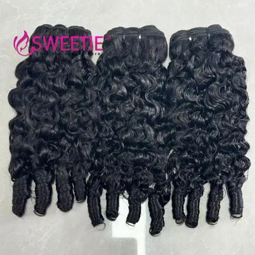 Image de Mèches Brésiliennes Bouclées Brun Chocolat Remy - Extensions Naturelles