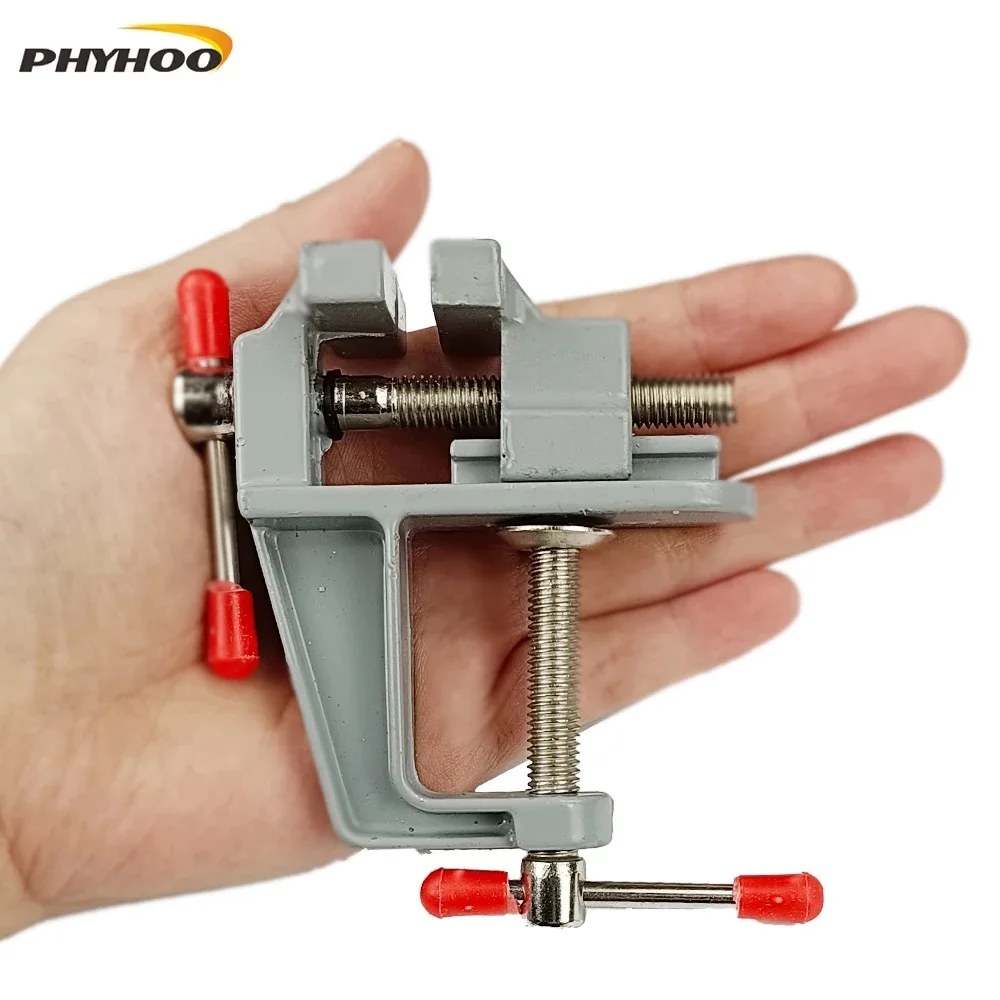 Afbeelding van PHYHOO Aluminium Mini Tafelklem Kleine Bankschroef Juwelier Hobby Klemmen DIY Mold Craft Reparatie Tool Draagbare Werkbank Schroef Bankschroef