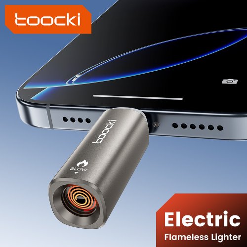 Afbeelding van Toocki Draagbare Mini Type C Sigarettenaansteker Voor Luchten Reizen Buiten Geen Vlam Compact Aansteker Elektrisch Gemakkelijk mee te nemen Opslag