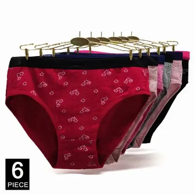 Image de Slips Coton Imprimé Sexy Grande Taille - 6 Pièces