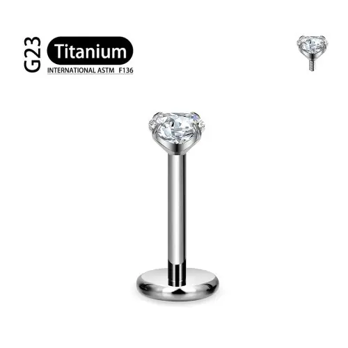 Image de Piercing Labret en Titane ASTM F136 - 16G - Tragus, Helix, Orelle