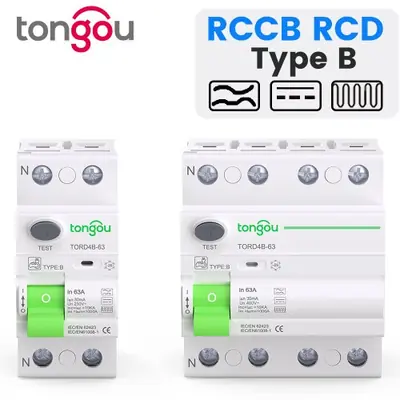 Image de Disjoncteur RCCB Type B 40A/63A - Sécurité Électrique Optimale
