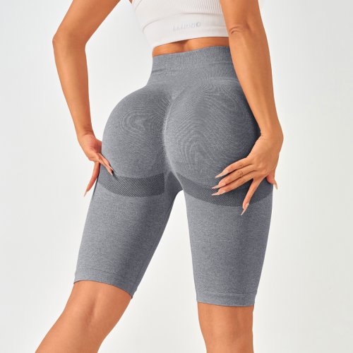 Imagen de Mallas Deportivas para Mujer con Control de Barriga, Pantalones Cortos de Yoga Sin Costuras, Ropa Deportiva Elástica y Transpirable para Gimnasio y Entrenamiento