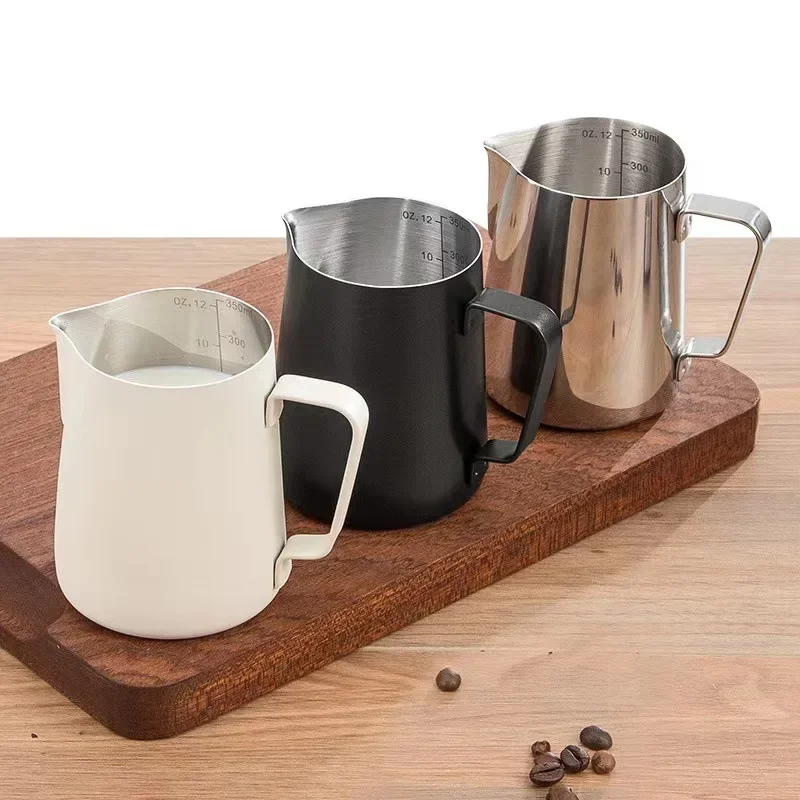 Image of 350/600ML Coffee Milk Frothing Pitcher Jug 304 Stainless Steel Precise Scale High Quality Latte Barista Professional CafeUtensil