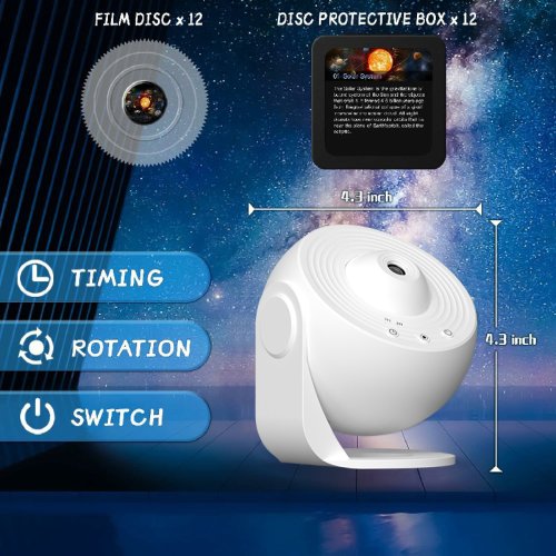 Immagine di Proiettore Galaxy con luce notturna a LED Proiettore cielo stellato 360 °   Ruota la lampada notturna del planetario per il regalo decorativo dei bambini della stanza