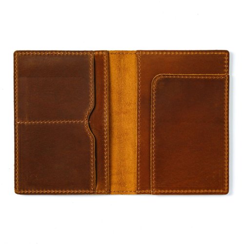 Image of Genuine Leather Passport Holder for Men - Vintage Travel Wallet, Handmade Cowhide Document Organizer, RFID Blocking Cover