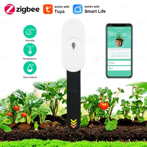 Imagen de Sensor Zigbee para Medición de Humedad del Suelo - Monitor Inteligente para Plantas, Césped y Jardín con Conexión Tuya Smart