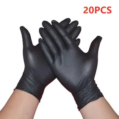 Image de Gants Nitrile Noirs Jetables - 100 Pièces