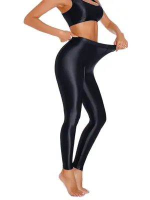 Image de Pantalon Crayon Brillant Transparent - Style Sexy & Élastique
