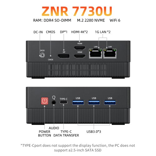 Afbeelding van Compact Mini PC met AMD Ryzen & Intel CPU – Perfect voor Gaming en Kantoor