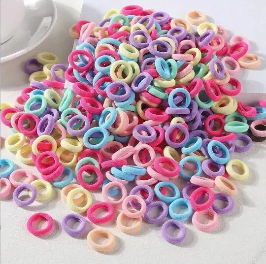 Image de Bandes de Cheveux Élastiques pour Filles - Lot de 100, 300 ou 500 Pièces