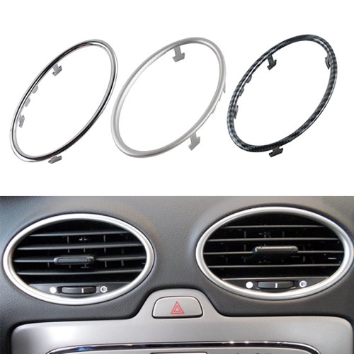 Zdjęcie 4PCS Klimatyzacja samochodowa Wykończenie wylotu Dekoracja Koło Pierścień Naklejka Do Ford Focus 2 MK2 2005-2013 akcesoria samochodowe