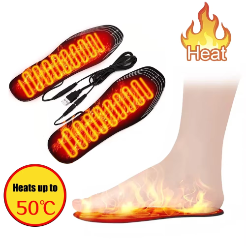 Immagine di Solette per scarpe riscaldate USB per donna Scarpe invernali Riscaldamento elettrico Solette calde per uomo Sneakers Scaldapiedi termico Tappetino per calzini