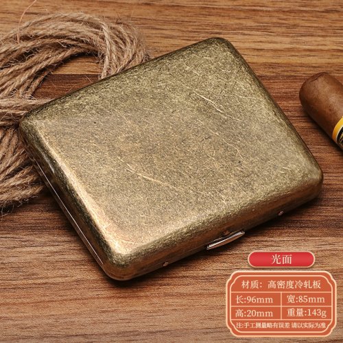 Afbeelding van Vintage metalen sigarettenkoker met geschenkdoos container 20-delig normale maat tabakhouder zakopslag rookaccessoires cadeau